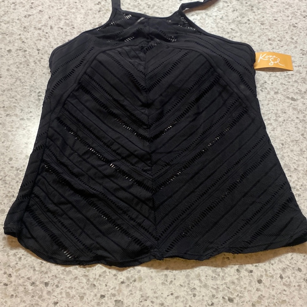 Kona sol black tankini swim top